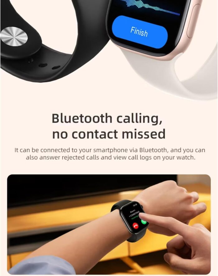 Smart Watch for Girls Boys Teens Men Women – Fitness Tracker with Blood Pressure Heart Rate Monitor, Call Message Notification, Sleep Monitor, Bluetooth Smartwatch for Android iOS (Black) - Image 8