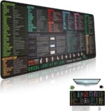 Aowin Excel Shortcut Keys Mouse Pad,Large Excel Cheat Sheet Desk Pad,Computer Desk Mousepad Over 150 Shortcut Keys,Non-Slip&Waterproof Desk mat,PC Spreadsheet Keyboard Mat for Office Use