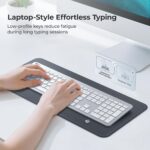 iClever GK08 Wireless Keyboard and Mouse Combo - Full-Size Ergonomic Keyboard with Number Pad, 2.4G USB, Quiet Click, 3-Level DPI, Rechargeable, Slim Design for Windows/Mac, Silver - Image 7