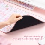 Kuitmor Kawaii Anime Mouse Pad Wrist Rest Support Set - Non-Slip Desk Mat and Memory Foam Bowknot Wrist Rest for Keyboard and Mouse,Perfect for Gaming or Home Office Work - Flower Dream (Pink) - Image 3