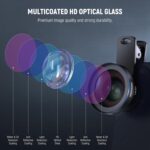 NEEWER BASICS 2 In 1 Phone Camera Lens Accessories Kit, HD 0.45x Wide Angle + 15x Macro, Lens Clip, Detachable 17mm to 37mm Filter Adapter Ring Compatible with iPhone Samsung Android Smartphone, LS-67 - Image 5