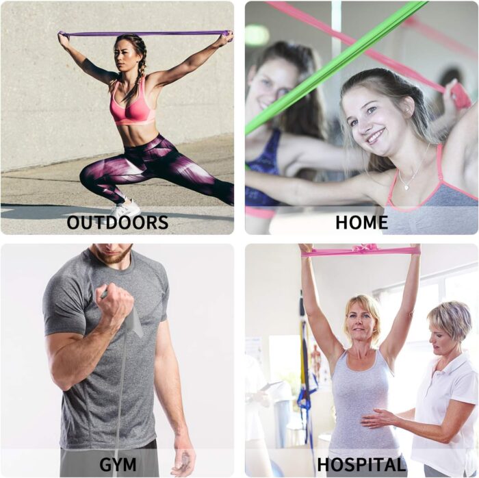 PROIRON 2 in 1 Resistance Bands Set - Includes Resistance Loop Bands, Physical Therapy Bands for Home Fitness, Stretching, Strength Training, Physical Therapy,Elastic Workout Bands for Whole Body - Image 5
