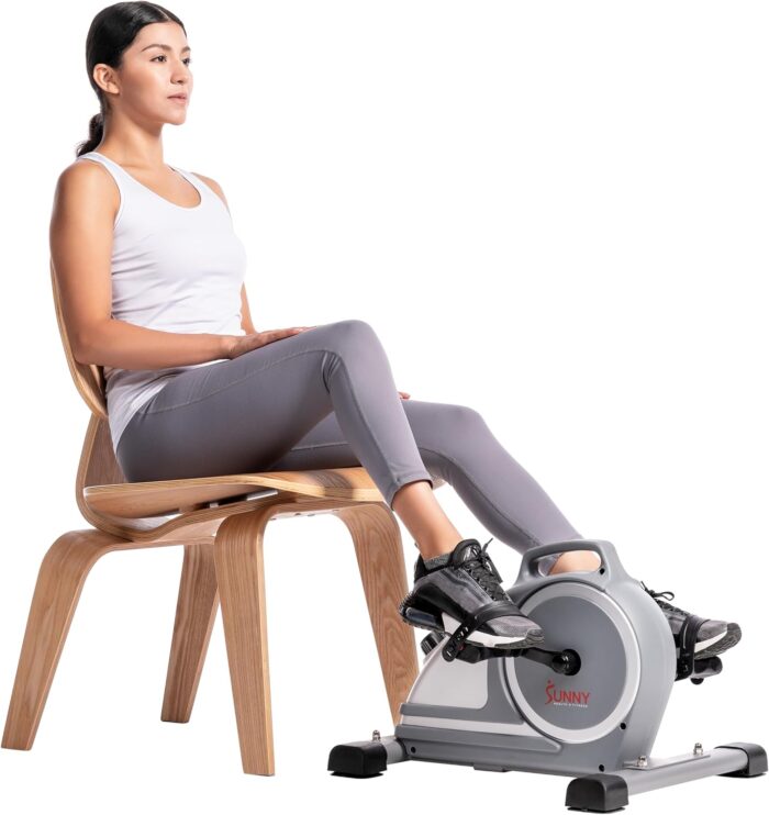 Sunny Health & Fitness Dual Function Under-Desk Bike Trainer at Home, Mini Exercise Machine for Senior Training, Arm/Leg Cardio Cycle Workout