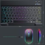 Ultra-slim Bluetooth Keyboard and Mouse Combo for iPad, Rechargeable Wireless Keyboard & Mouse with 7-Color Backlit, Compatible with iPad 9th/8th Gen, iPad Pro/Air/Mini, iPhone14/13/12 Pro (Black) - Image 7