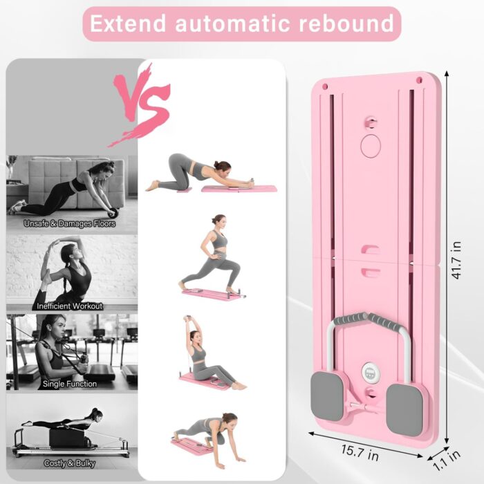 STAYOUNG Multifunctional Pilates Abdominal Board - Exercise Fitness Board, Foldable Home Gym Exercise Fitness Equipment for Strength Training Core Workout, Suitable for Fitness, Weight Loss (Pink) - Image 6
