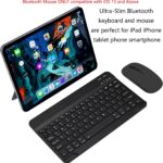 Xukinroy Ultra-Slim Bluetooth Keyboard and Mouse Combo Rechargeable Portable Wireless Keyboard Mouse Set for Apple iPad iPhone iOS 13 and Above Samsung Tablet Phone Smartphone Android Windows (Black) - Image 2