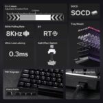 EPOMAKER AULA WIN68 HE Magnetic Keyboard with Adjustable Actuation, Hall Effect Keyboard with 0.3ms Latency, 65% Wired Compact Keyboard, 8000 Hz Polling Rate, Hot-Swap (Black) - Image 3
