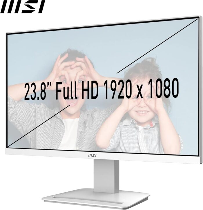 MSI PRO MP2412W 23.8 Inch Full HD Office Monitor - 1920 x 1080 Wide View Panel, 100 Hz, Eye-Friendly Screen, VESA Mountable, Built-in Speakers, Display Kit Support, Tilt Adjustable - HDMI 1.4b, DP 1.2 - Image 2
