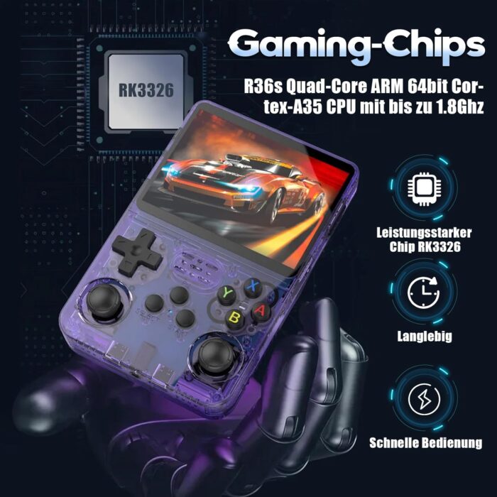 KINMRIS R36S 128G 18000+ Games Retro Handheld Game Console, Retro Console Linux System 3.5 Inch IPS Screen Portable Pocket Video Player - Image 4