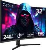 Z-EDGE 32-inch Curved Gaming Monitor - 16:9 Full HD 1920x1080, 240Hz High Refresh Rate, 1ms Ultra - Fast Response Time, Frameless, AMD FreeSync Premium - DisplayPort & HDMI Ports UG32P