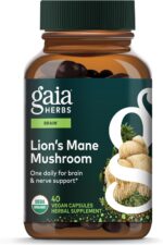 Gaia Herbs Lion’s Mane Mushroom - Brain and Nerve Support Supplement to Help Maintain Neurological Health - with Organic Lion's Mane Mushrooms - 40 Vegan Liquid Phyto-Capsules (40-Day Supply)