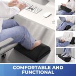 Foot Rest for Under Desk at Work, Gaming Accessories Foot Stool with 2 Adjustable Heights and Washable Cover, Footrest for Car, Home and Office to Relieve Back, Lumbar, Knee Pain, Black - Image 6