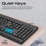 Promate Wired Keyboard and Mouse Combo, Ergonomic Slim Full-Size Quiet Keyboard, 2400 DPI Ambidextrous Mouse, Spill-Resistance, Media Keys, Plug and Play for iMac, MacBook Pro, Dell, COMBO-CM6.E/A - Image 4