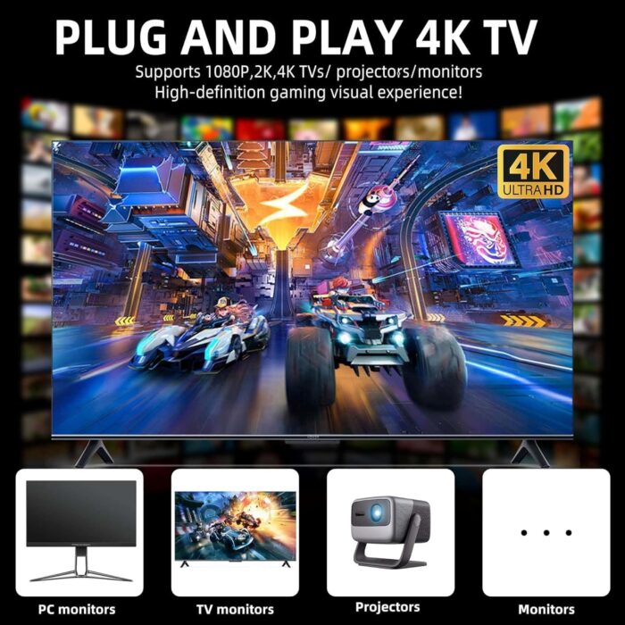 2024 Newest Retro Game Stick – 20,000+ Classic Video Games, 64GB Plug & Play Console with 52 Emulators, Dual 2.4GHz Wireless Controllers, 4K HDMI Output for TV - Image 8