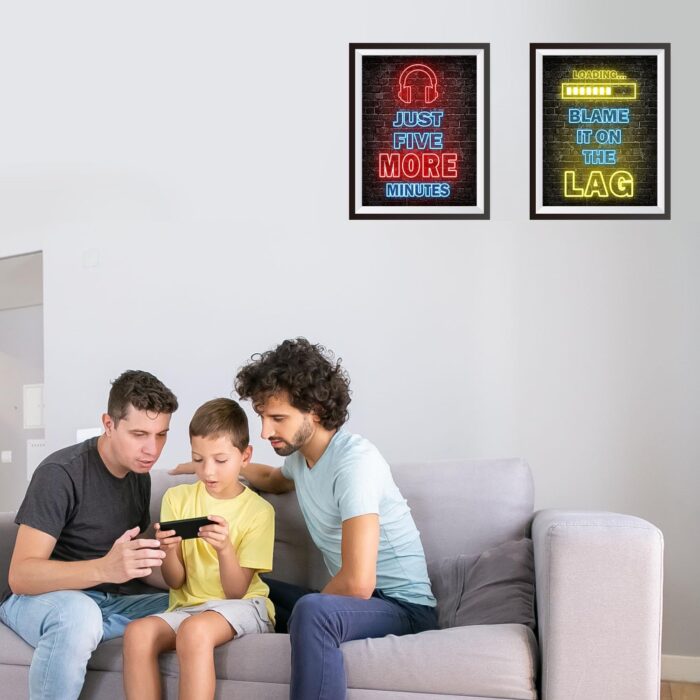 Simimi art Colorful video Game Print Video Game Themed Print Room Wall Decoration, Gamer Wall , 6PCS Controller, Gamer,Teen boy bedroom,Game Room,Kids Room,Unfamed set of 6(8"X10 - Image 2
