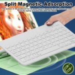 AWH Bluetooth Keyboard and Mouse Combo,Ultra Slim Rechargeable Portable Wireless Keyboard Mouse Set Compact for Android Windows Tablet Cell Phone iPhone iPad Computer Desktop PC Laptop(White) - Image 5