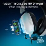 Razer BlackShark V2 X PlayStation licensed Gaming Headset: 50mm Drivers, Cardioid Mic, Lightweight, Noise Isolating Earcups, for PS5, Xbox Series X, PC, Switch via 3.5 mm Audio Jack - White - Image 3