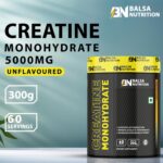 Balsa Nutrition Creatine Monohydrate Powder- 300g, 5g Per Serving (Unflavored) | Supports Muscle Strength, Workout & Performance Recovery, Produce Energy, Immune Booster | Non- GMO - Image 2