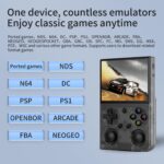 G350 Handheld Game Console , 3.5 Inch IPS Screen Linux System 3200 mAh Battery 4371 Games Preloaded , Portable Retro Video Games Console Support Wired Controller and Earphone (Transparent Black) - Image 3