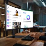 SAMSUNG 34” ViewFinity S65VC Series Ultrawide QHD Curved Monitor, Built-in FHD Camera, HDR10, 100Hz, 350 nit, USB- C, Adjustable Stand, Intelligent Eye Care, LS34C650VANXGO, Black - Image 9