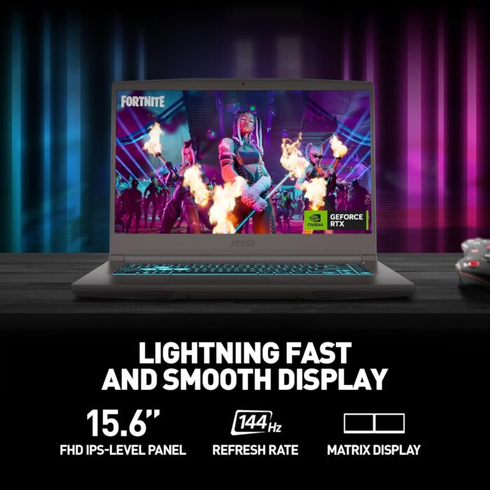 MSI Thin 15 15.6” 144Hz FHD Gaming Laptop: Intel Core i5-13420H, NVIDIA Geforce RTX 2050, 16GB DDR4, 512GB NVMe SSD, Cooler Boost 5, Win 11: Black B13UCX-2040US - Image 4