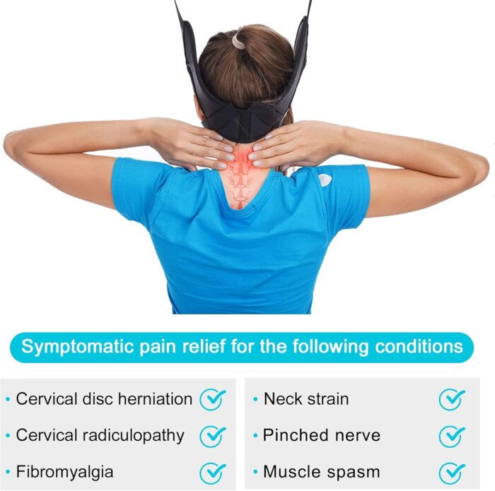 glitz Cervical Neck Traction Device for Home Use, Portable Neck Stretcher Hammock Over Door for Neck Pain Relief, Neck Sling for Spine Decompression - Image 4