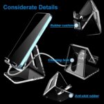 Crpich Acrylic Cell Phone Stand, Portable Phone Holder, Clear Phhone Stand for Desk, Compatible with Phone 12 Pro Max Mini 11 Xr 8 Plus SE, Switch, Android Smartphone, Pad, Tablet, Desk Accessories - Image 3