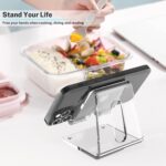 Crpich Acrylic Cell Phone Stand, Portable Phone Holder, Clear Phhone Stand for Desk, Compatible with Phone 12 Pro Max Mini 11 Xr 8 Plus SE, Switch, Android Smartphone, Pad, Tablet, Desk Accessories - Image 2