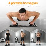 Push Up Board,Home Gym,Portable Exercise Equipment,Pilates Bar & 20 Fitness Accessories with Resistance Bands & Ab Roller Wheel,Full Body Workout at Home - Image 6