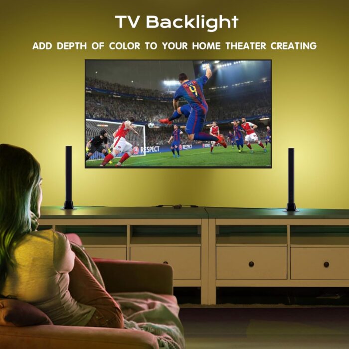 MAKINGTEC RGB LED Lights Bar-Music Sync RGB Desk Light-Gaming Lights for Room, with Infrared Remote Control, Power Adapter, and 74 in/190cm USB Powered Wire, for Bedroom Atmosphere and TV PC Monito - Image 3