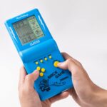 Nbguigdstr Brick Game Console, Retro Handheld Game Console,Tank/Racing/Building Block Game,3.5-inch Large Screen,Built-in 23 Games(Blue) - Image 5