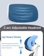 Ergonomic Office Chair, Adjustable Lumbar Support & Headrest & 35° Recline Executive Chair, Breathable Comfortable Swivel Mesh Gaming Chair for Home, Office and Study (White) - Image 6