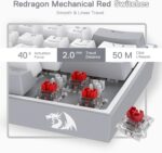 Redragon K617 Fizz 60% Wired RGB Gaming Keyboard, 61 Keys Compact Mechanical Keyboard w/White and Grey Color Keycaps, Linear Red Switch, Pro Driver/Software Supported - Image 5