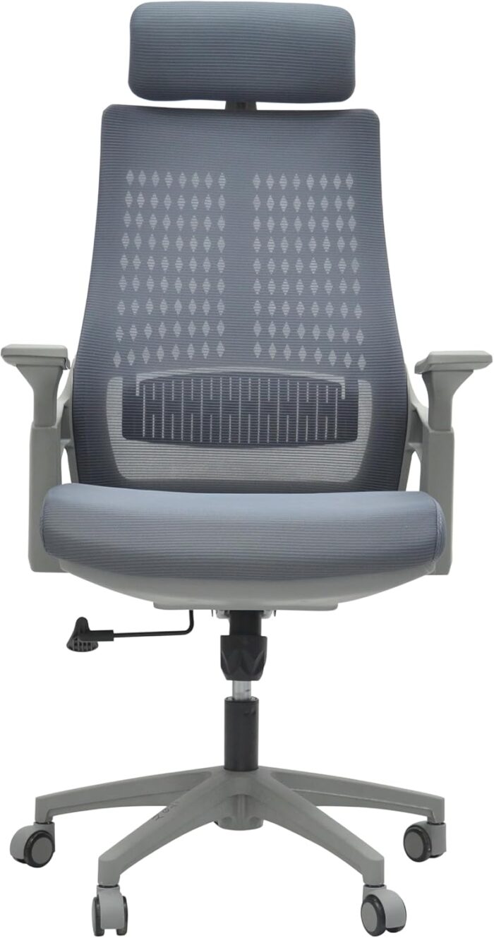 Multi Home Furniture Grey Mesh Office Chair – Ergonomic Chair with Wide Seat, Adjustable Headrest, Lumbar Support, Armrests, Recline & Tilt Lock, Gaming Chair, Swivel Desk Chair, Computer Chair