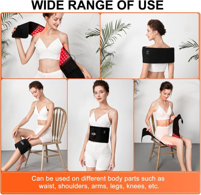 USUIE Red Light Therapy Belt, Infrared Light Therapy Wrap Red Light Therapy Device for Body with Timer for Back Shoulder Waist Muscle Pain Relief for Women Men - Image 8