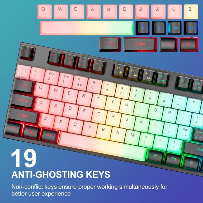 CHONCHOW USB Wired Keyboad and Mouse Combo Full Size Rainbow LED Light Up Backlit Gamer Keyboard and Mouse Set, Mouse and Keyboard Combo for Computer Laptop Xbox PS4 PS5 Gaming and Work(1953,local) - Image 2