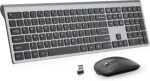 cimetech Rechargeable Wireless Keyboard and Mouse, 2.4G USB Full Size Keyboard Mouse Combo for Mac, Windows, Laptop, Computer - Grey