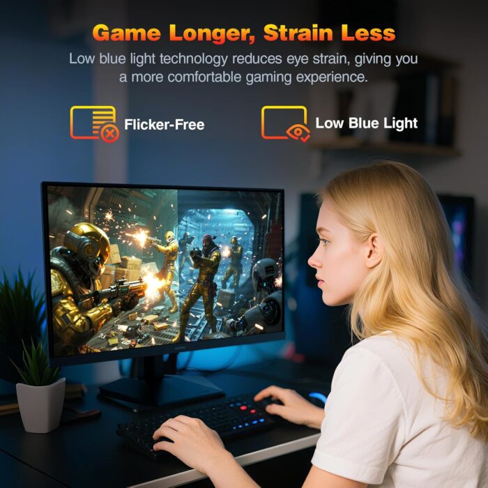 KOORUI Gaming Monitor 25-inch, 170Hz FHD 1080p Computer Monitor, 1ms GTG, Adaptive G-Sync, FreeSync Premium, 3 Sides Frameless, HDMI x 2, DisplayPort, Black, 25E3A - Image 11