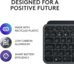 Logitech MX Keys S Combo - Performance Wireless Keyboard and Mouse with Palm Rest, Customizable Illumination, Fast Scrolling, Bluetooth, USB C, for Windows, Linux, Chrome, Mac - Graphite, ARA Layout - Image 7