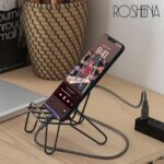 ROSHEENA Mobile Phone Stand- Multi-Angle Non-Slip Metal Base Portable Cell Phone Holder Stand for Desk Pocket Size Travel Essential Accessory Compatible with Android, Smartphone, iPad & Tablet - Image 6