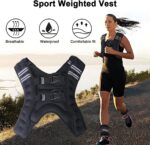 Sport Weighted Vest 10kg Body Weight Training Vest, Strength Exercise Vest Weight Jacket with Reflective Stripe Adjustable Strap, Workout Equipment for Fitness Boxing Run Gym Muscle Building Men Women - Image 2