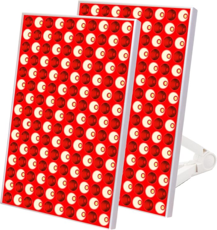 Skylaxy LED-Red-Light-Therapy-Device: Red Light Panel Near Infrared 850nm and Deep 660nm Combo LED Red Light Therapy at Home for Face Skin Beauty, Pain Relief of Muscles and Joints (2 Pack)