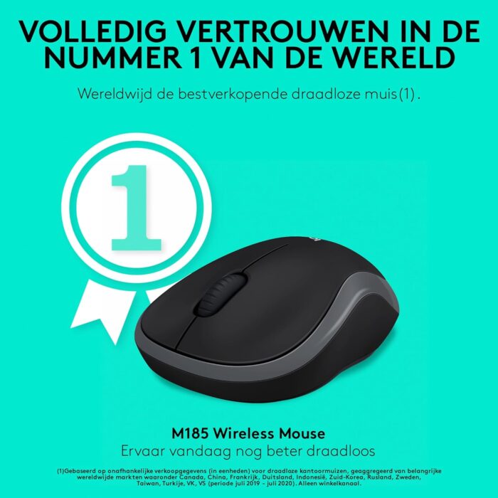 Logitech 910-002235 Logitech M185 Wireless Mouse, Swift Gray () - Image 2