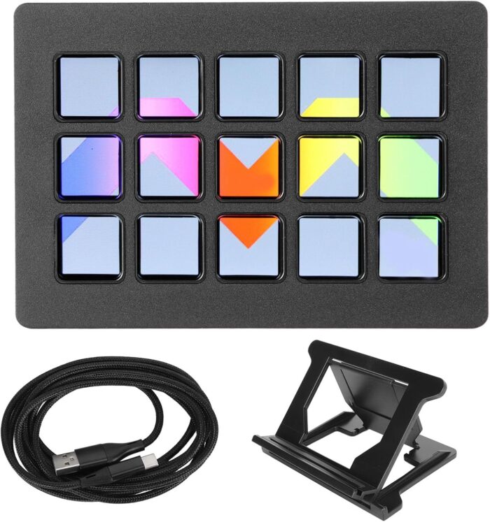 Bewinner LCD Custom Keyboard for - Studio Controller with 15 Macro Keys, Software Macro Keyboard Actions in Apps Support Hotkey for YouTube, Twitch, OBS - Image 7