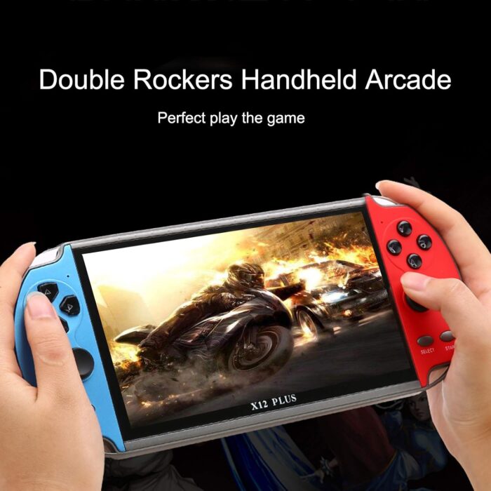 lifcasual Portable Console X12 Plus 7 inch Video Game Console Built in 1000 Games 16GB Handheld Double Joystick Game Controller Spupport AV Output TF Card Music E-book - Image 7