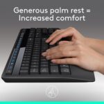 Logitech MK345 Wireless Keyboard and Mouse Combo, Full-Sized Keyboard with Palm Rest, Right-Handed Mouse, 2.4 GHz Wireless USB Receiver, Compatible with PC, laptop, Arabic Layout - Black - Image 2