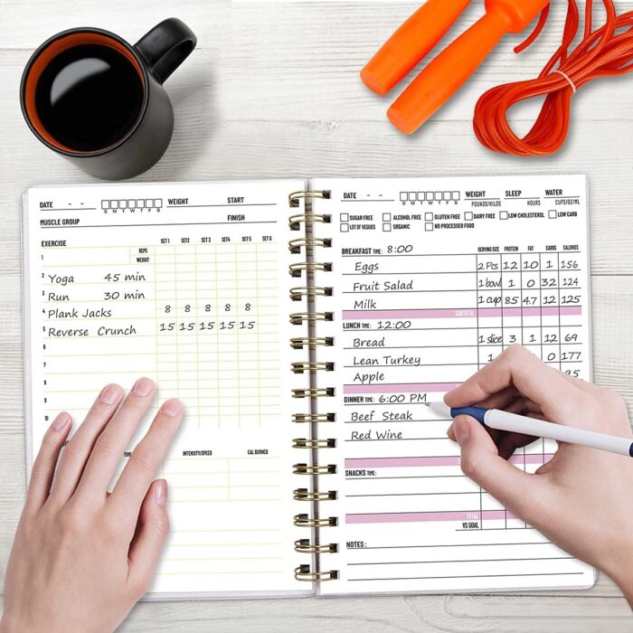 ceiba tree Food and Fitness Journal Meal Journal Diary Workout Wellness Log Notebook Planner Weight Loss Diet Meal Exercise Training Health Tracker 6.1" x 8.5" Hard Cover - Image 8
