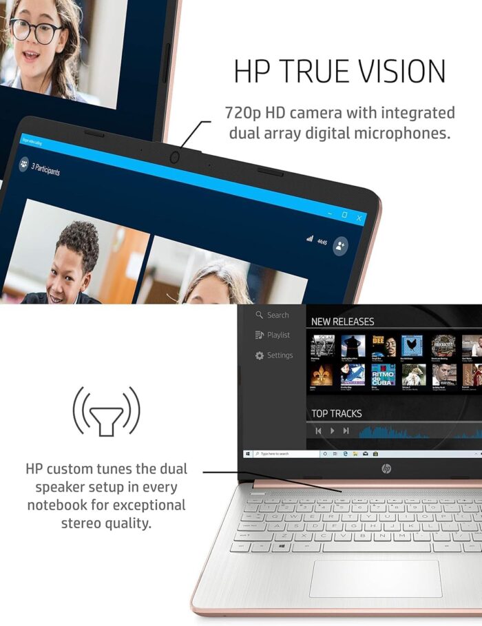 HP 14s Laptop with 14" Diagonal HD Touch Screen Display - Intel Pentium Silver N5030 Processor - Intel UHD Graphics- Backlit keyboard - 8GB DDR 4 Ram - 512GB NVMe SSD Win 11 - Rose Gold - Image 7