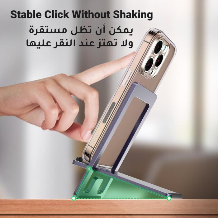 UGREEN Cell Phone Stand Portable Mobile Stand Adjustable iPhone Holder for Desk Foldable Adjustable Viewing Angle Stable Alloy Metal Mobile Holder Fit for All Phones iPhone 16 Pro Max S25 Ultra - Image 2