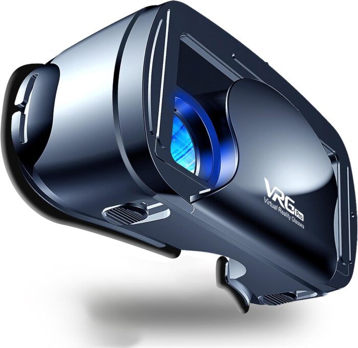 AEVRG VR Headset Adjustable 3D VR Glasses Virtual Reality Headset HD Blu-ray Eye Protected Support 5~7 Inch, Black for Android Smartphone